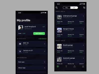 Parkio redesign cars find ios11 list mobileapp on demand parking profile rent