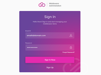 Login Creds middleware login screen