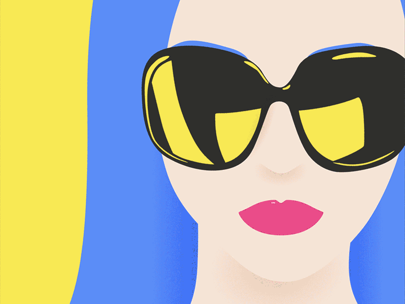 Hello Dribbble colours debut dribbble gun hello shot sunglasses woman