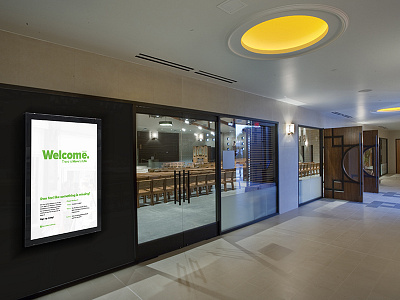 Welcome Poster behind glass branding catholic christian church graphic design poster typography