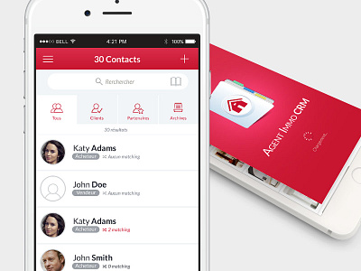 Agent Immobilier CRM android app design ios iphone mobile ui user interface