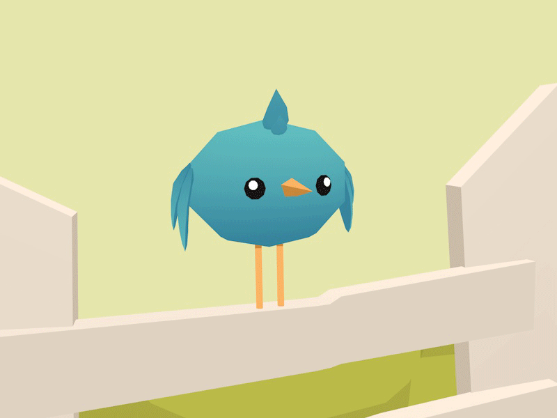 Little Bird idle anim. c4d farm lowpoly