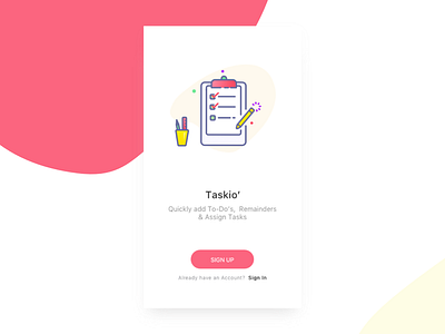 Taskio' - To Do app onboarding app art color illustration line onboarding signin signup task todo ui ux