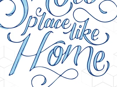 Snow Place Like Home flourish hand lettering postcard snow