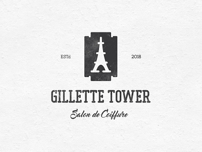 Gillette Tower barber branding eiffel tower france identity logo mark paris razor symbol