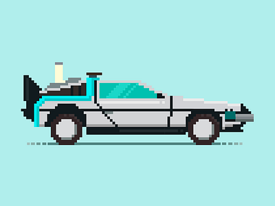 Delorean pixel art amora art delorean illustration pixel tiago