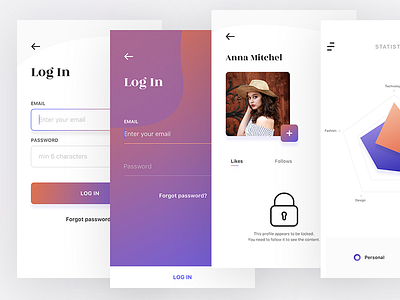 Phantasm Ui Kit ios kit login profile sketch stats ui ux