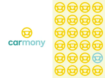 find carmony branding car dating harmony heart logo love match matchmaker search engine vehicle wheel