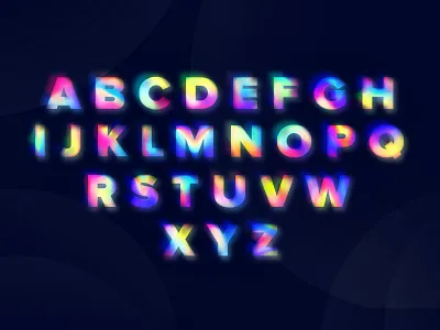 Bright gradient letters bright font gradient holographic letter vivid