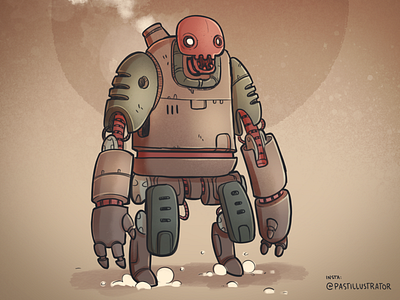 Steambot cartoon doodle illustration procreate robot sketchbook