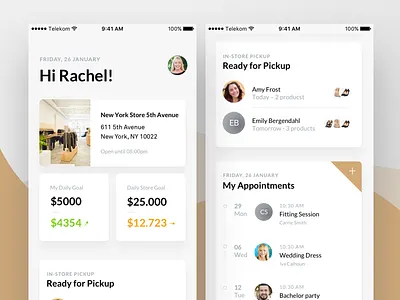 Associate App Dashboard appointments assocaite dashboard fashion mobile retail store