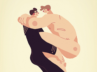 Lifting characterdesign characters drawing gay illustration lifting love sailors