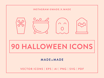 Made By Made | Line Icons – Halloween festive halloween haunted icons illustrations infographics line icons scary symbols ui ux vector