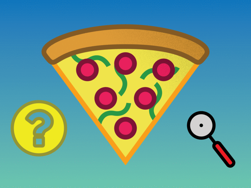 Pizza Slicing cut gif infographic information pizza stickermule