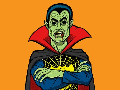 Ben Cooper Inspired Dracula Costume Design graphics halloween illustration illustrations illustrator ink monsters skateboard skateboarding skateboards texture