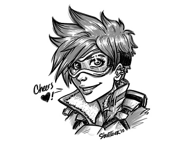 Tracer doodle drawing fanart illustration overwatch silentiger sketch tracer