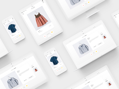 Responsive accessories apparel clean cloth e commerce fashion interface kids minimal shop ui ux