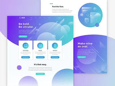 Orbit - Landing Page Design circles gradients landing page ui ux design web design website