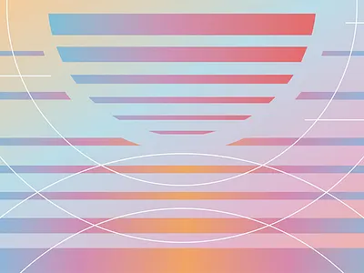 Rise geometric gradient illustration pastel sun