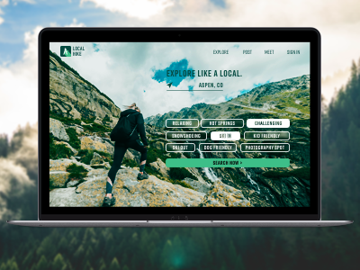 Dailyui003 003 daily dailyui dailyui003 design explore hiking macbook nature sketch ui