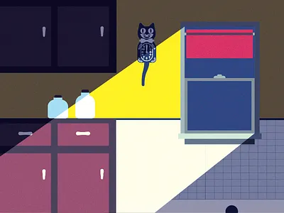 Kit Kat Clock clock harsh light illustration kat kitchen kitkat noise room