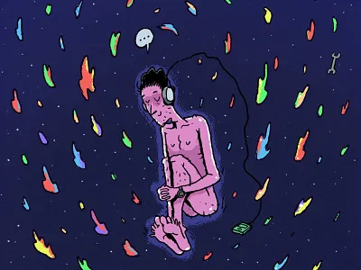 The power of music brightcolours listening music space