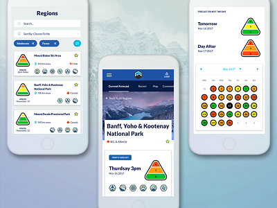 Backcountry Avalanche Warning Interface 2 app for hire interface mobile site ui ux vancouver web