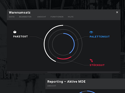 Reporting Dashboard snippet for pL-Store 9.0 black chart diagram infographics interface pie piechart