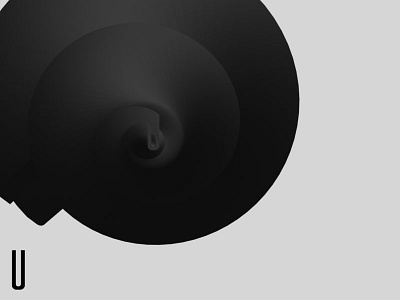 3D Alphabet - U 3d abstract alphabet type typography u