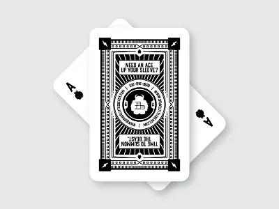 Brave Little Beast - Business Cards ace black business card card deck linework playing card white