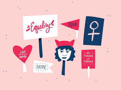 Womens March Illustration for BB Dakota illustration protest signs womens march