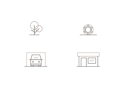Icons car garden iconography icons illustration minimal webpage