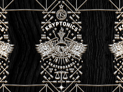 Kryptonics badge branding icon illustration lettering logo