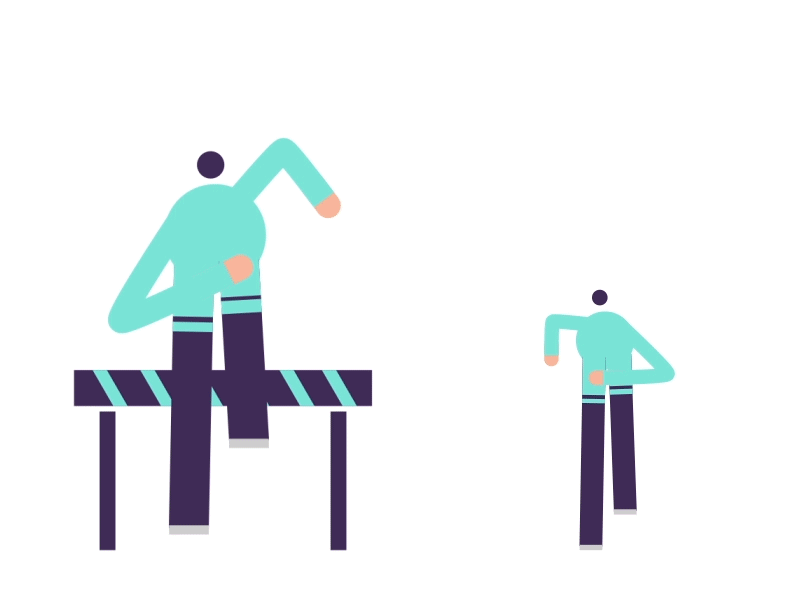 Hurdle man 2d animation character hurdle vector