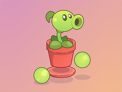 Pea Shooter illustration vector vector illustration