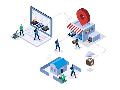 Hardware Shopping delivery ecommerce hardware illustration isometric shopping