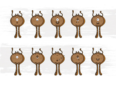 The Brownie Monster chat cute design emoji lovable set shot stickers