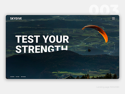 Daily #003 003 daily ui landing page skydive