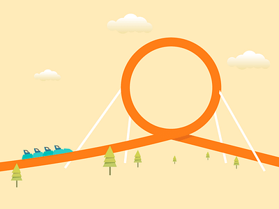 Minimal Roller Coaster Illustration amuesment park vector artwork bangalore illustration illustrator roller coaster ride wonderla