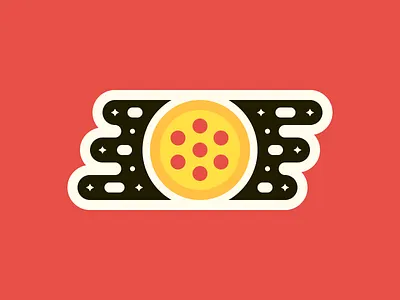 Space Pizza design fastfood figma flat illustration pizza space stars sticker sticker mule