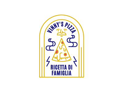 Vinny's ricetta bi famiglia badge icon pizza sticker vintage
