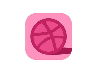 Dribbble flat app icon for iOS app dribbble icon ios