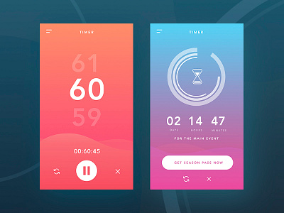 Daily UI #014 Countdown Tomer 014 app countdown countdown timer daily dailyui design gradient mobile timer ui ux