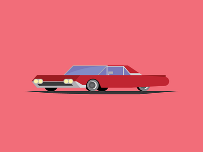 Thunderbird auto car classic ford geometric illustration red retro thunderbird vector