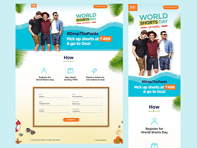 FBB WORLD SHORTS DAY landing page ui ux website