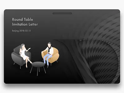 Round Table Invitation Letter sketch，illustrator
