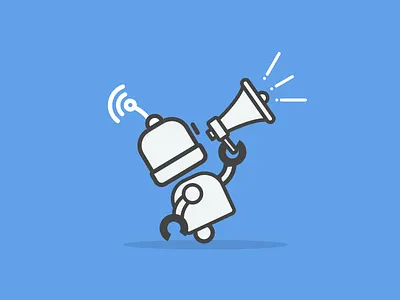 Loud speaker indeed! illustration logmein loudspeaker robot