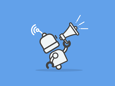 Loud speaker indeed! illustration logmein loudspeaker robot