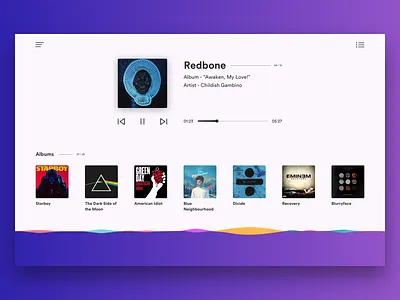 Music Website UI gradients music typography user interface website