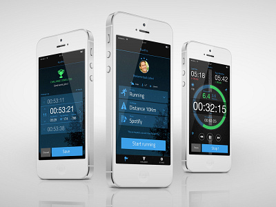 Running App app dark fitness ios mobile run training